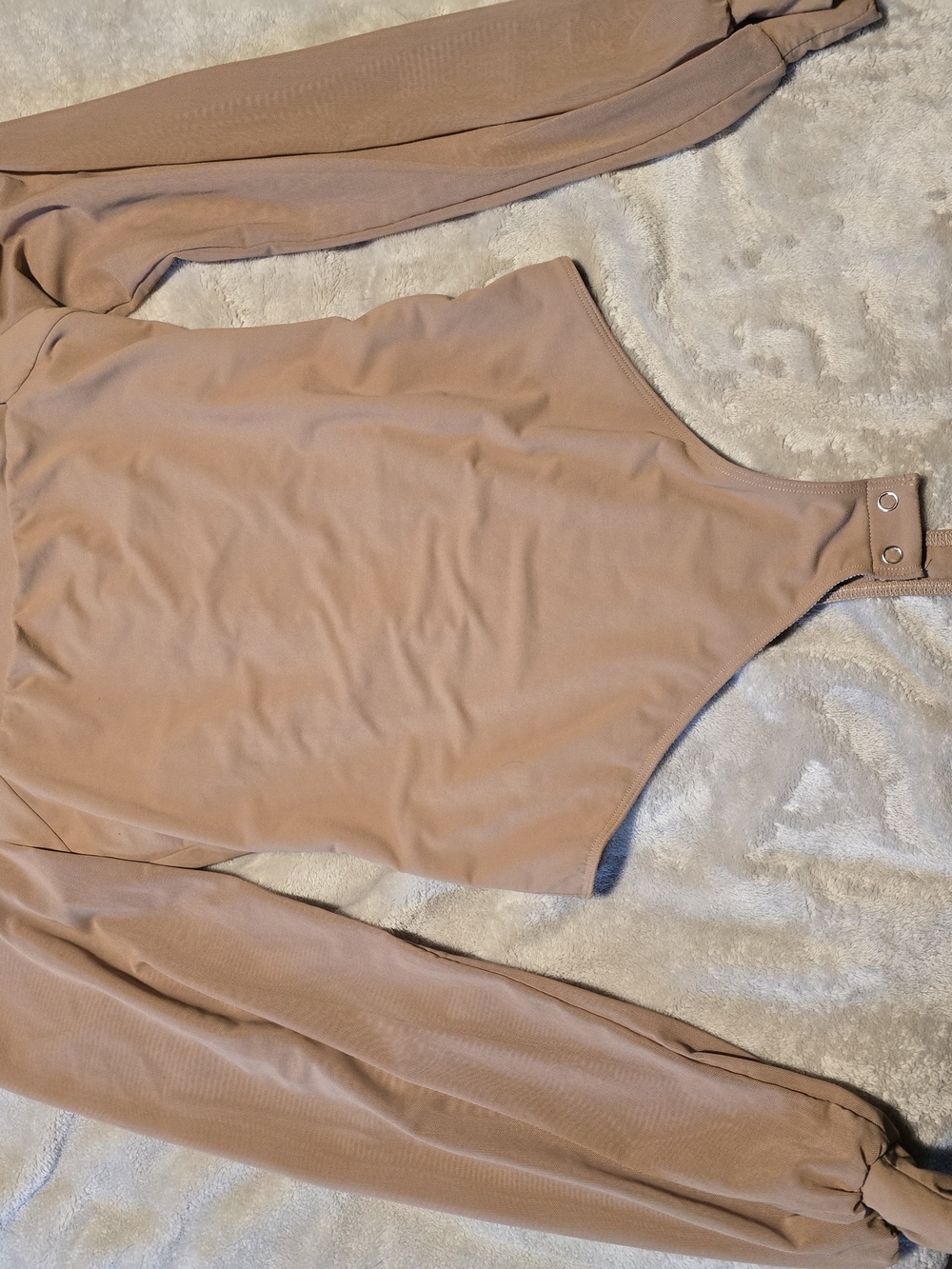 Neutral Taupe Long-Sleeve Bodysuit